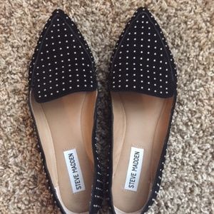 Steve Madden Feather Studded Loafer- Black Size 7